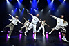 Rookie boy band Nomad performs ″California love,″ one of the two lead tracks from its debut EP ″Nomad,″ during a press showcase held Wednesday morning in Gangnam District, southern Seoul. [NOMAD ENTERTAINMENT]