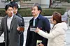 Former Justice Minister Cho Kuk entering the Seoul High Court on Thursday. [YONHAP]