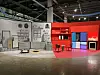 An LG MoodUP refrigerator, known for having customizable door panels and color options, is on display to contrast how the household kitchen space has drastically changed compared to the past at the 10th edition of the Gwangju Design Biennale. [SHIN MIN-HEE]
