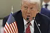 U.S. President Donald Trump speaks during the Gulf Cooperation Council Summit in Riyadh on May 14. [AP/YONHAP]