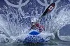 Lois Betteridge of Canada competes in the women's kayak cross time trial in Vaires-sur-Marne, France on Friday. [AP/YONHAP]