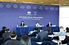 Participants speak during the First Senior Officials' Meeting for the upcoming Asia-Pacific Economic Cooperation summit at the Gyeongju Hwabaek Convention Center in Gyeongju, North Gyeongsang, on March 9. [YONHAP]