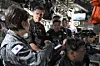 Commander of the Royal Canadian Navy Vice-Admiral Angus Topshee, second from left, takes a look at the KSS-III submarine on Oct. 31, 2025 [REPUBLIC OF KOREA NAVY]