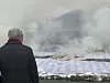 Artist Lee Bae during his daljip taeugi (moon house burning) ceremony in Cheongdo, North Gyeongsang, on Feb. 12, the day of Jeongwol Daeboreum, or the first full moon of the year. [SHIN MIN-HEE]