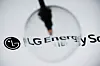 The logo of LG Energy Solution is pictured at its office building in Seoul on November 23, 2021. [YONHAP/REUTERS]