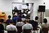 Parents and students listen to a special admissions strategy session for 2026 college admissions held at a cram school in the Daechi-dong neighborhood of Gangnam District, southern Seoul, on July 27, 2025. [YONHAP]
