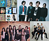 Clockwise from top right: Boy band Dragon Pony, SM Entertainment’s British boy band dearALICE, girl group Hearts2Hearts and teaser images for girl group KiiiKiii [KAKAO ENTERTAINMENT]