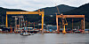 Ships are under construction at Hanwha Ocean's shipyard in Geoje, South Gyeongsang, on Oct. 30, 2025. [NEWS1]