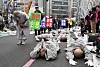 Monks calling for President Yoon Suk Yeol's impeachment perform full bows during a rally near Anguk Station in Jongno District, central Seoul, on April 2. [YONHAP]