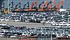 Cars waiting to be exported at parked at a port in Pyeongtaek, Gyeonggi, on April 6. [NEWS1]