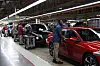 Hyundai Motor employees manufacture cars at the company's factory in Montgomery, Alabama. Hyundai produces Santa Fe hybrid SUVs at the plant. [HYUNDAI MOTOR]