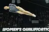 Bryony Page of Britain competes during the women's trampoline qualification round in Bercy Arena at the Paris Olympics in Paris on Friday. [AP/YONHAP]