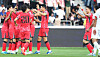 The Korean national team celebrates Lee Jae-sung's goal during a 2026 World Cup qualifier against Jordan at Amman International Stadium in Jordan. [YONHAP]