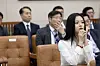 Hanni, member of girl group NewJeans, at the National Assembly on Oct. 15 [JOINT PRESS CORPS]