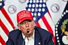 U.S. President Donald Trump speaks as he visits a temporary migrant detention center informally known as ″Alligator Alcatraz″ in Ochopee, Florida, U.S., July 1. [REUTERS/YONHAP]