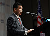 James Kim, chairman of the American Chamber of Commerce in Korea (Amcham), speaks at an Amcham forum at the Grand Hyatt Seoul in central Seoul on May 22. [YONHAP]