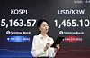 Electronic display boards at Shinhan Bank's dealing room in central Seoul show Korea's financial markets on Feb. 5. [SHINHAN BANK]