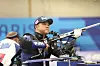 Korean sport shooter Park Jin-ho competes in the R6 mixed 50-meter rifle prone SH1 final at the 2024 Paris Paralympics Games in Paris on Sept. 5. [YONHAP]