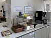 A coffee machine that Mapo Naroo visitors can use, along with some snacks. [LEE TAE-HEE]