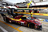 Car number 50, a Ferrari AF Corse 499P, with Antonio Fuoco of Italy, Miguel Molina of Spain and Nicklas Nielsen of Denmark makes a pit stop during the 24-hour Le Mans endurance race in Le Mans, France, on June 15. [AP/YONHAP]
