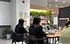 Visitors work on their laptops at Seoul Youth Center Mapo, or Mapo Orang, on April 28. [LEE TAE-HEE]