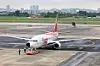 A T'way Air aircraft prepares for takeoff at Gimpo International Airport in Gangseo District, western Seoul, on June 25. [YONHAP]