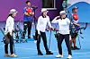 The Korean women's compound team took bronze on Wednesday, claiming the national team's third archery medal at the Hangzhou Asian Games. [NEWS1]