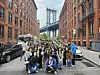Hansae employees pose for a photo during their visit to New York. [HANSAE]