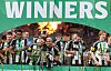 Newcastle United celebrate winning the Carabao Cup in London on March 16. [XINHUA/YONHAP]