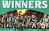 Newcastle United celebrate winning the Carabao Cup in London on March 16. [XINHUA/YONHAP]