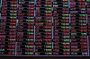 A screen displays stock prices at the New York Stock Exchange in New York on Monday. [EPA/YONHAP]