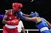Sweden's Agnes Alexiusson, right, hits Ecuador's Maria Jose Palacios Espinoza in the women's 60 kilogram preliminary boxing match at the Paris Olympics in Paris, France on Saturday. [AP/YONHAP]