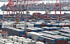 Containers are stacked at a port in Busan on Sept. 11. [NEWS1]