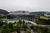 Construction work on facilities including the conference hall and international media center at the Hwabaek International Convention Center (HICO) in Gyeongju, North Gyeongsang, the venue for the Asia-Pacific Economic Cooperation (APEC) summit, is in full swing on Sept. 24. [NEWS1]