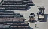 Steel products are piled up for export at a port in Pyeongtaek, Gyeonggi. [YONHAP]