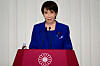 Sanae Takaichi, the newly elected leader of Japan's ruling party, the Liberal Democratic Party (LDP), attends a press conference after the LDP presidential election in Tokyo on Oct. 4. [REUTERS/YONHAP]