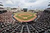 Fans watch a preseason game between the Kia Tigers and Samsung Lions at Gwangju Kia Champions Field in Gwangju on March 16. [YONHAP]