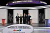 From left, Democratic Party candidate Lee Jae-myung, Reform Party candidate Lee Jun-seok, Democratic Labor Party candidate Kwon Young-gook and People Power Party candidate Kim Moon-soo pose for a photo ahead of the first presidential debate at a studio in Sangam-dong, Mapo District, western Seoul, on May 18. [JOINT PRESS CORPS]