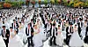 A Family Federation for World Peace and Unification joint wedding ceremony held for 7,200 couples on Oct. 10, 2010 [JOINT PRESS CORPS]