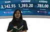 A screen in Hana Bank's trading room in central Seoul shows the Kospi closing at 3,142.93 points on Sept. 1, down 43.08 points, or 1.35 percent, from the previous trading session. [YONHAP]