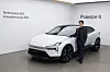 Designer Lee Su-bum poses with the Polestar 4 during an interview with the Korea JoongAng Daily in central Seoul on Tuesday. [POLESTAR KOREA]