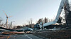 A collapsed wind turbine is seen in Yeongdeok, North Gyeongsang, on Feb. 2. [NEWS1]