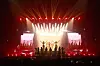 Girl group Le Sserafim during the group's first world tour, ″Flame Rises,″ in August 2023 held at the Jamsil Indoor Stadium. [SOURCE MUSIC]