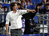 Hong Myung-bo reacts while coaching Ulsan HD in a game against Jeju United at Munsu Football Stadium in Ulsan on July 21, 2023.  [NEWS1]