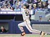 San Francisco Giants' Lee Jung-hoo hits a single against the Toronto Blue Jays during second inning of a baseball game in Toronto on July 18. [AP/YONHAP]