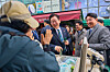 President Lee Jae Myung is seen visiting a traditional market in Busan on Dec. 23. [PRESIDENTIAL OFFICE]
