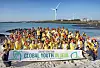 Participants of the Global Youth in Jeju Net Zero Tour take part in a clean-up activity on Gimnyeong beach on June 4. [KOREA JOONGANG DAILY]