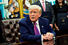 U.S. President Donald Trump sits inside the Oval Office of the White House in Washington on May 9. [REUTERS/YONHAP]
