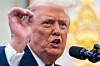 U.S. President Donald Trump speaks during a Mexican Border Defense Medal presentation in the Oval Office of the White House on Dec. 15. in Washington. [AP/YONHAP]