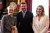 U.S. actor Meryl Streep, left, English former football player David Beckham, center, and British actor Kate Winslet attend the King's Foundation Awards ceremony, on the 35th anniversary of The King's Foundation, at St James's Palace, in London, on June 12. [AFP/YONHAP]